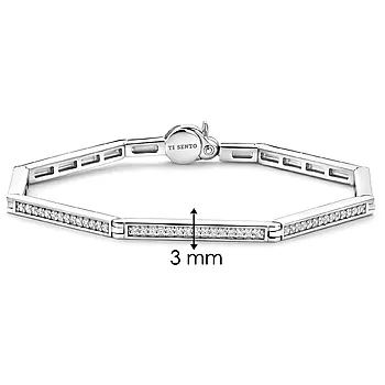 Bilde nummer 4 av Ti Sento, Armring i 925 sølv med zirkonia