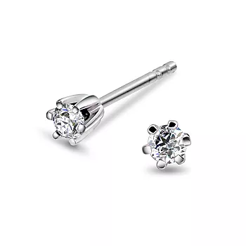 Olivia øredobber i 585 hvitt gull med diamant 0,14 ct