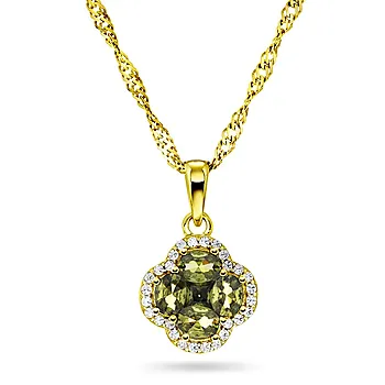 Pan Jewelry, Ivy smykke i forgylt 925 sølv med oliven zirkonia
