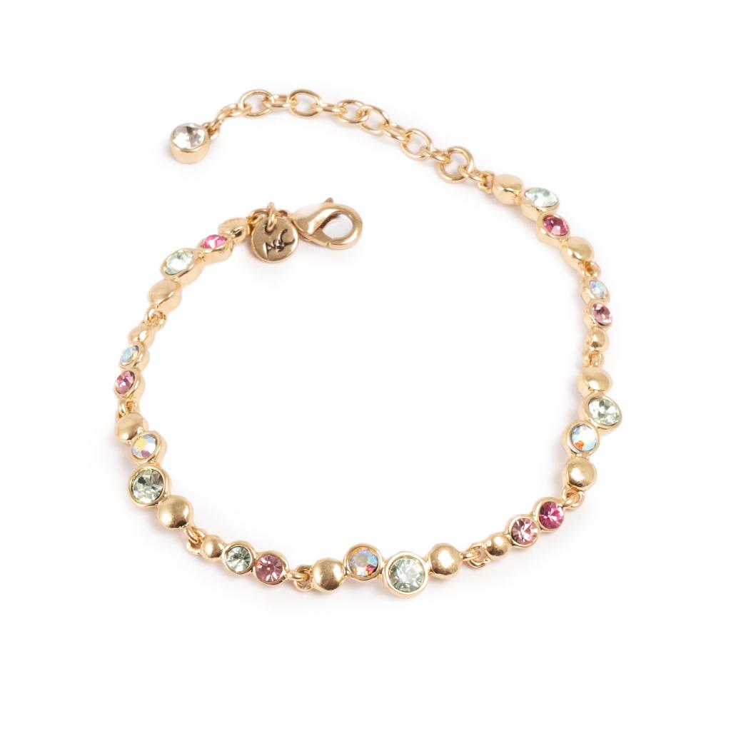 Sweet Droplets armbånd i forgylt messing med krystall