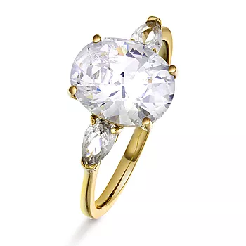 Pan Jewelry, Ring i forgylt 925 sølv med zirkonia