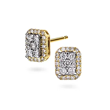 Pan Jewelry, Øredobber i 585 gult gull med diamanter 0,30 ct