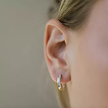 Bilde nummer 4 av Diamantøreringer i 585 gult gull 0,15 ct