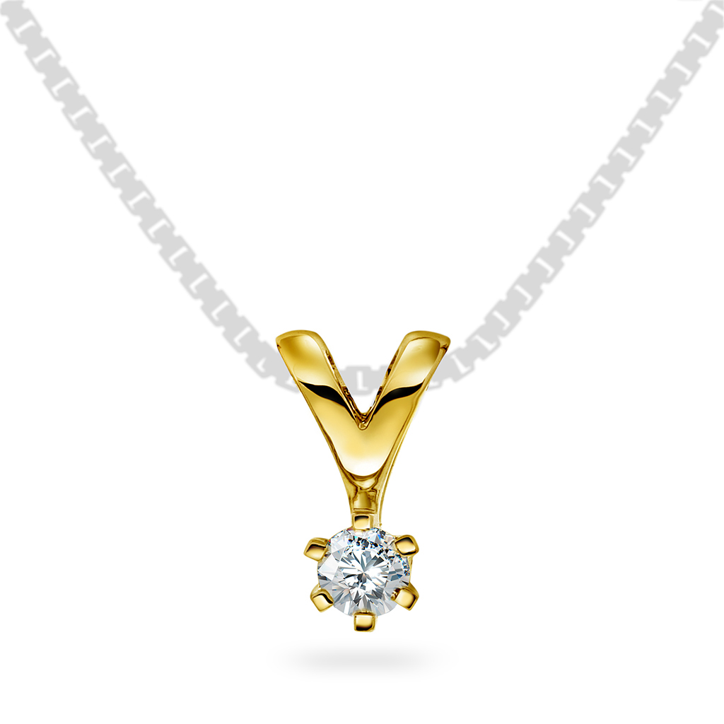 Olivia anheng i 585 gult gull med diamant 0,10 ct