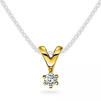 Olivia anheng i 585 gult gull med diamant 0,10 ct