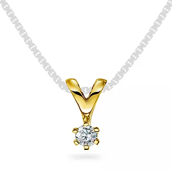 Olivia anheng i 585 gult gull med diamant 0,10 ct