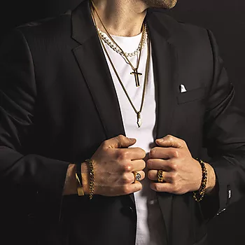 Bilde nummer 4 av Alexander, Armbånd i stål med perlemix sort og brunt