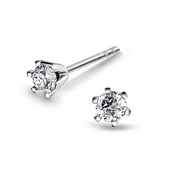 Olivia øredobber i 585 hvitt gull med diamant 0,30 ct