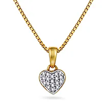 Diamanthjerte til barn i 585 gult gull 0.04 ct