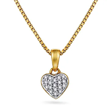 Diamanthjerte til barn i 585 gult gull 0.04 ct