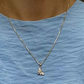 Bilde nummer 2 av Pan Jewelry, Anheng i 585 gult gull med zirkonia og bie