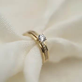 Bilde nummer 4 av Pan Jewelry, Ring i 585 gult gull med zirkonia