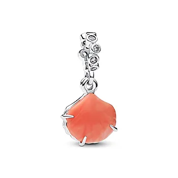 Pandora Moments, Charm i  925 sølv med zirkonia og imitert korall