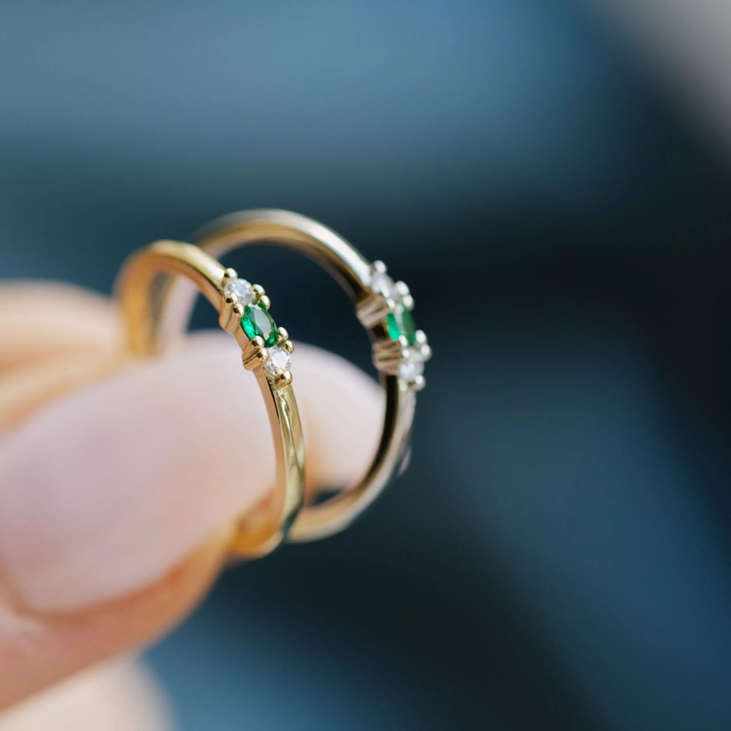 Bilde nummer 4 av Pan Jewelry, Ring i 925 sølv med zirkonia og grønn sten