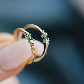 Bilde nummer 4 av Pan Jewelry, Ring i 925 sølv med zirkonia og grønn sten