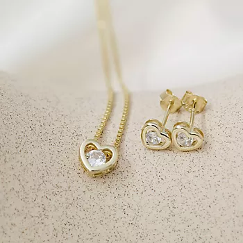 Bilde nummer 2 av Pan Jewelry, Smykkesett i forgylt 925 sølv med zirkonia
