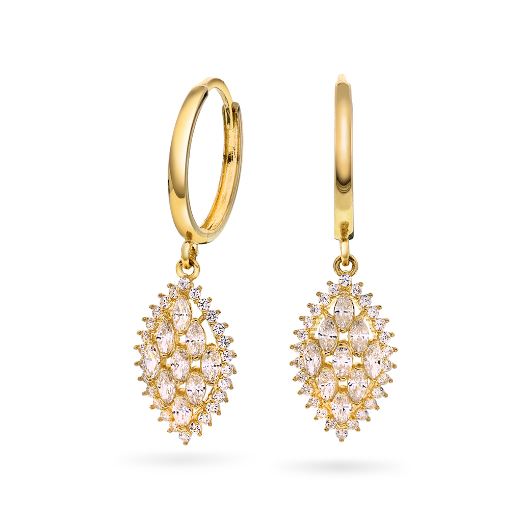 Pan Jewelry, Øreringer i 585 gult gull med zirkonia