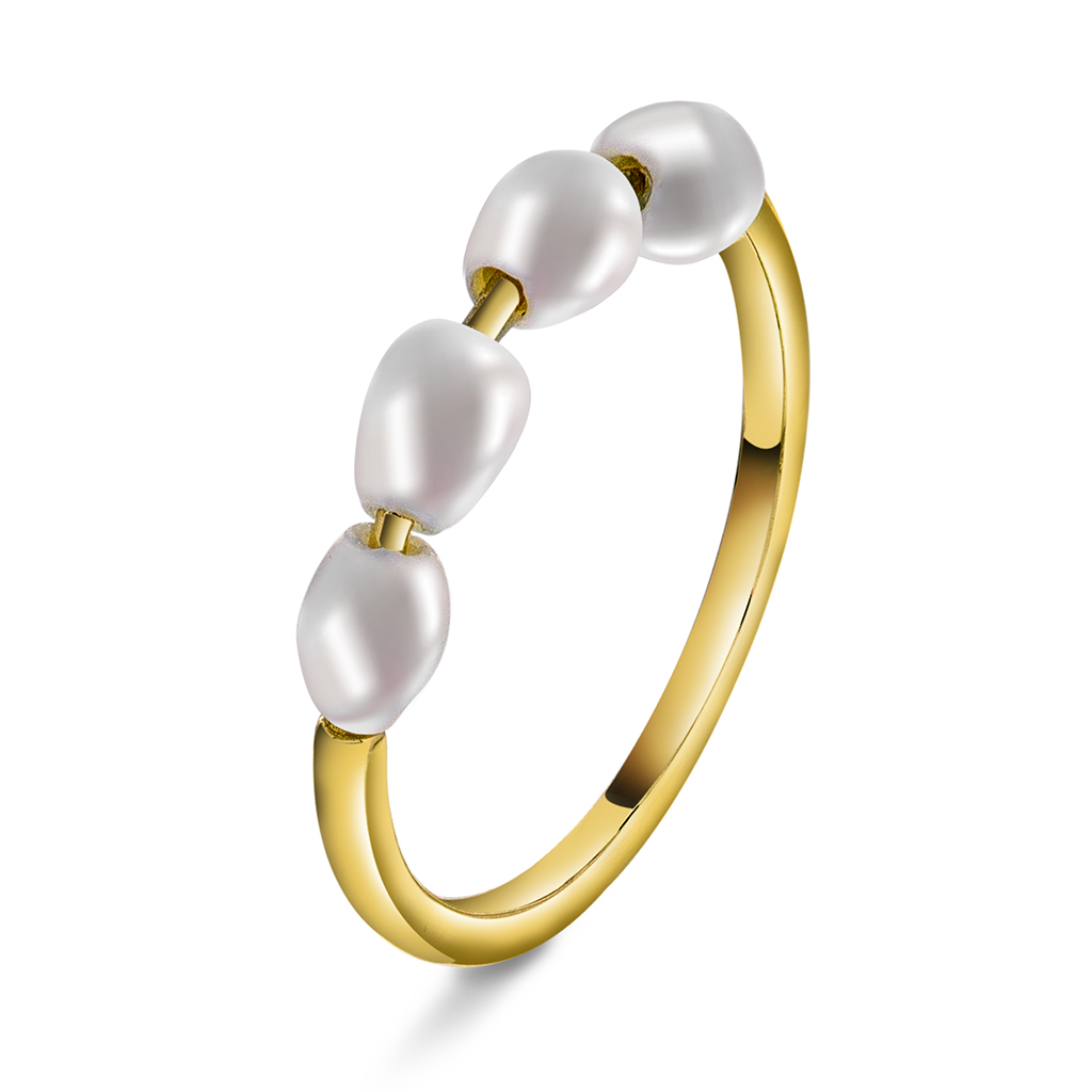 Engledråper ring i sølv, størrelse Pearl Play ring i sølv, Str. 60