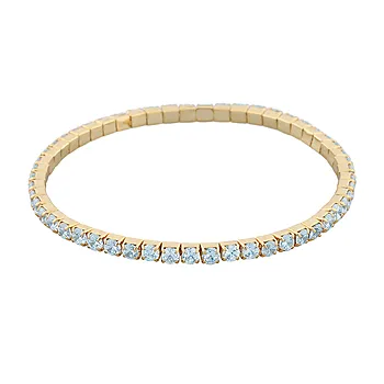 Snö of Sweden, Meadow armbånd i forgylt messing med lys blå zirkonia, M/L