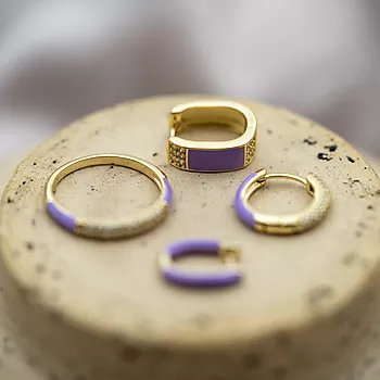 Bilde nummer 3 av Pan Jewelry, Emanuella øreringer i 925 forgylt sølv med zirkonia