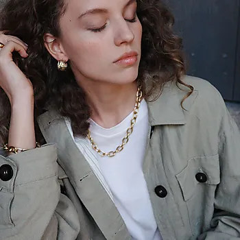 Bilde nummer 3 av Steel Satin øreringer i forgylt stål