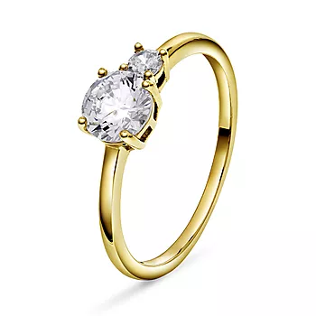 Pan Jewelry, Ring i 925 forgylt sølv med zirkonia
