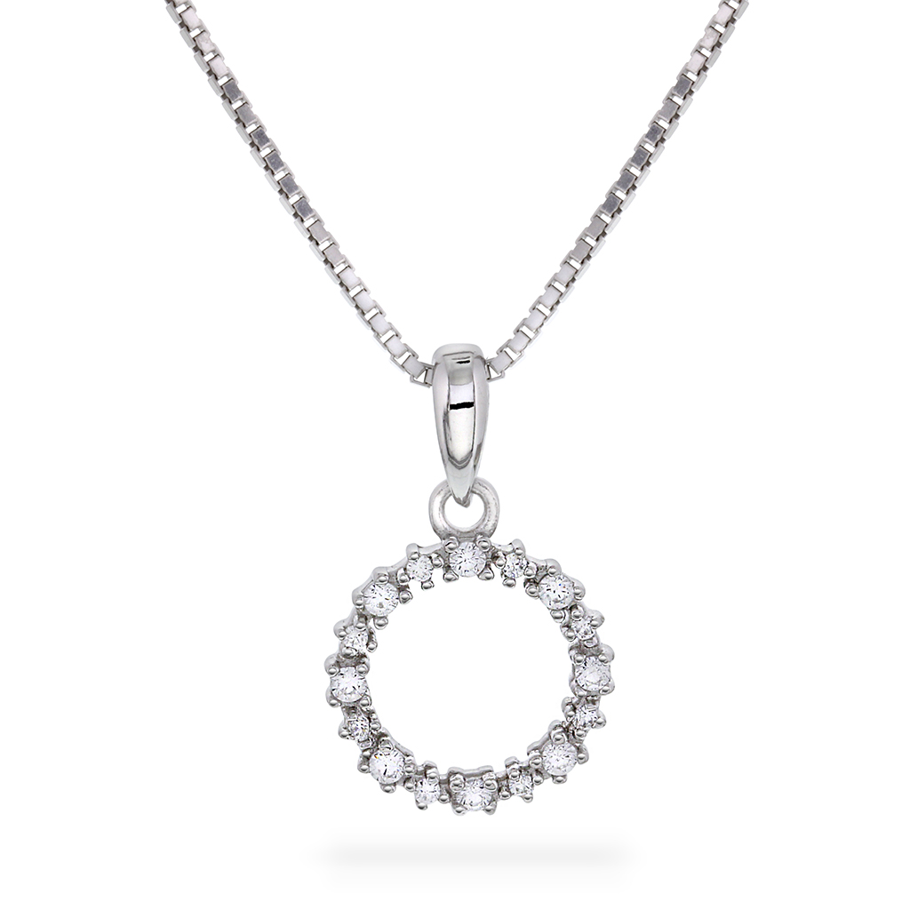 Pan Jewelry, Smykke i 925 sølv med sirkel og zirkonia
