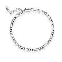 Pan Jewelry, Figaro armbånd i rhodinert 925 sølv 3,5 mm
