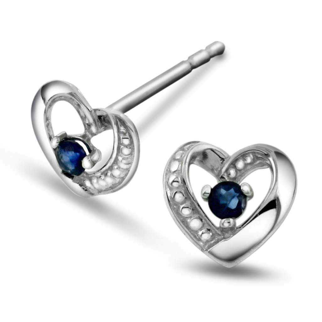 Pan Jewelry, Øredobber i 585 hvitt gull med safir 0,10 ct