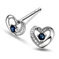 Pan Jewelry, Øredobber i 585 hvitt gull med safir 0,10 ct