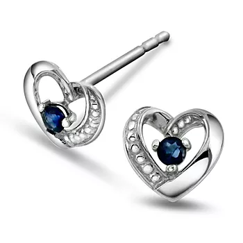 Pan Jewelry, Øredobber i 585 hvitt gull med safir 0,10 ct