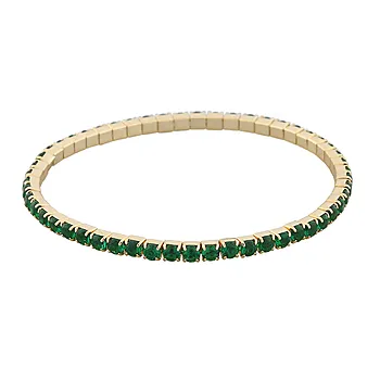 Snö of Sweden, Meadow armbånd i forgylt messing med grønn zirkonia, M/L