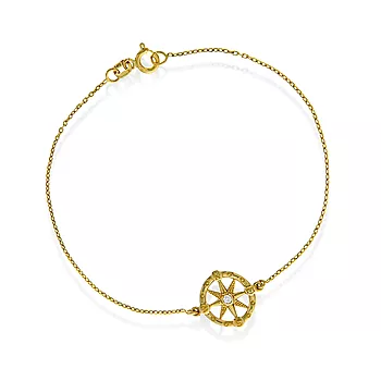 Pan Jewelry, Armbånd i 585 gult gull med zirkonia og kompass