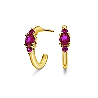 Pan Jewelry, Rio Radiance øredobber i forgylt 925 sølv med rosa zirkonia