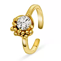 Halo ring i 925 forgylt sølv med zirkonia