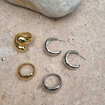 Bilde nummer 3 av A&C, Steel Soft ring i forgylt stål