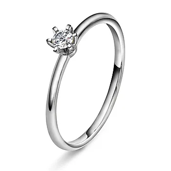 Vida diamantring i 585 hvitt gull 0,10 ct