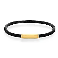 Tind armbånd i sort lær