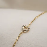 Bilde nummer 2 av Armbånd til barn i 925 forgylt sølv med hjerte