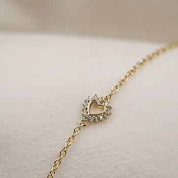 Bilde nummer 2 av Armbånd til barn i 925 forgylt sølv med hjerte