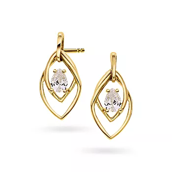 Pan Jewelry, Øredobber i 585 gult gull med zirkonia