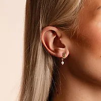 Bilde nummer 2 av Cat øredobber i forgylt messing med glassperle