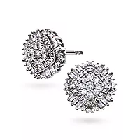 Pan Jewelry, Øredobber i 585 hvitt gull med diamanter 0,38 ct