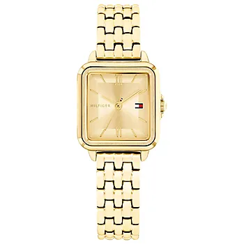 Mia dameklokke i gullfarget stål