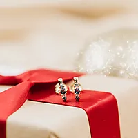 Bilde nummer 3 av Nora øredobber 375 gult gull med London blå topas