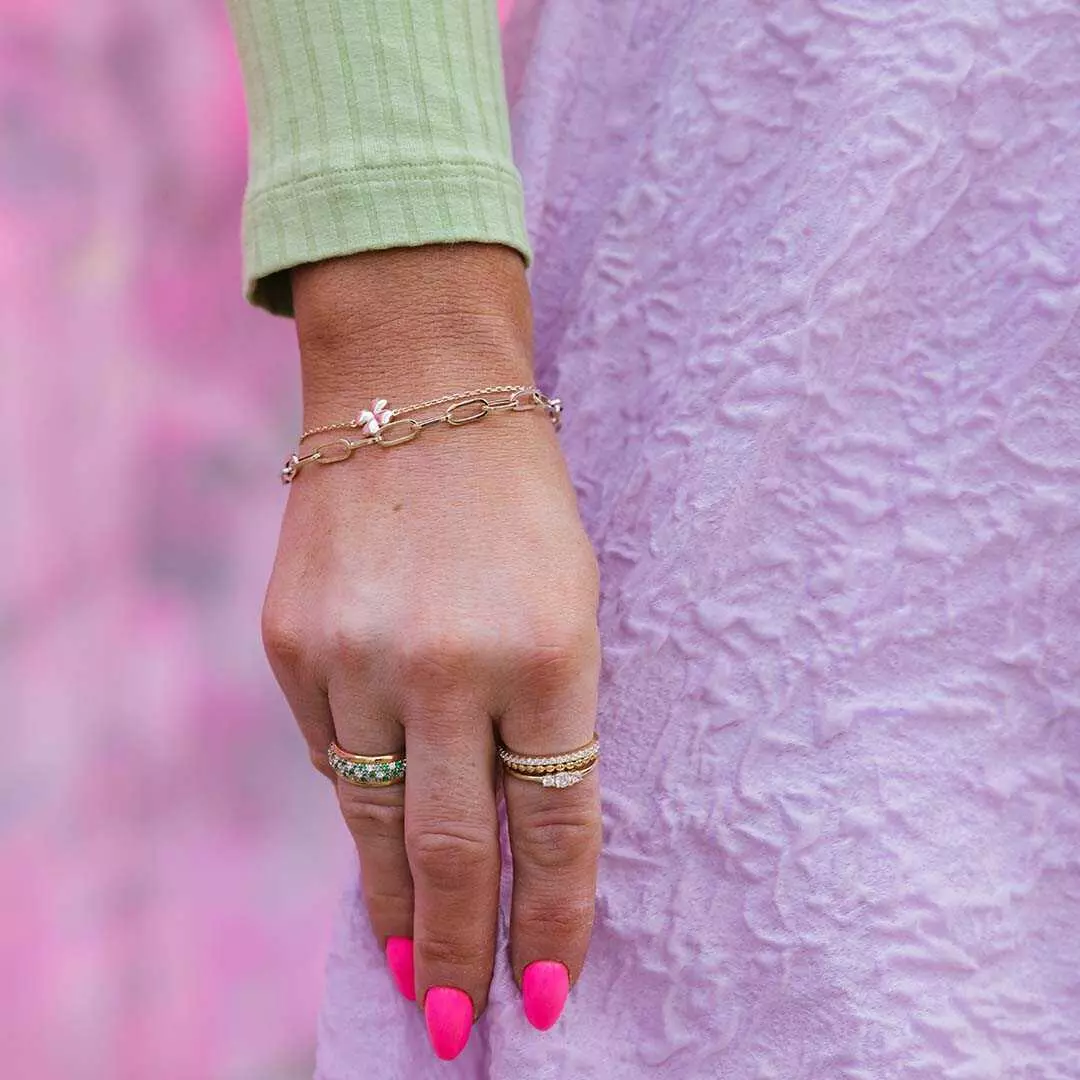 Bilde nummer 3 av Pan Jewelry, Armbånd i forgylt 925 sølv med firkløver