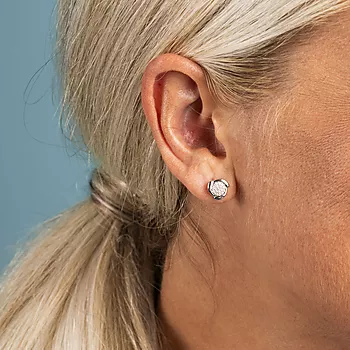 Bilde nummer 3 av Pan Jewelry, Øredobber i 585 hvitt gull med diamanter 0,12 ct