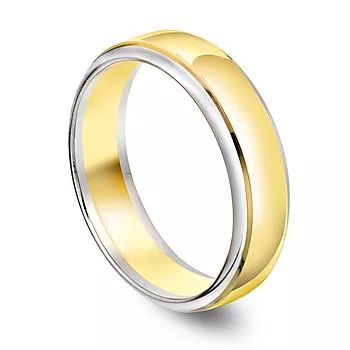 Giftering i 585 gult og hvitt gull | 5,5 mm bredde