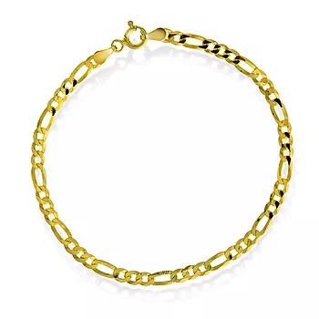 Pan Jewelry, Figaro armbånd i forgylt 925 sølv 3,4 mm