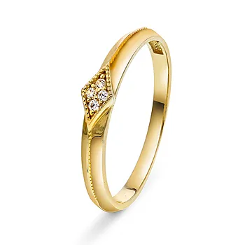 Pan Jewelry, Ring i 585 gult gull med zirkonia
